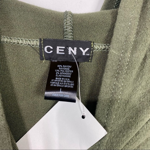 NEW CENY Cozy Fleece Relaxed Fit Hoodie Sweatshirt Long Sleeve In Olive Size L - Picture 2 of 7
